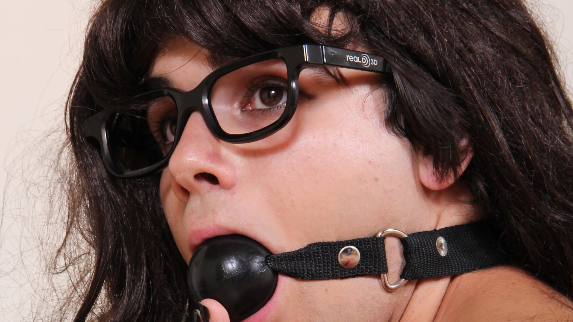 Marvelous Giorgia Star with a ball gag in her sensual mouth